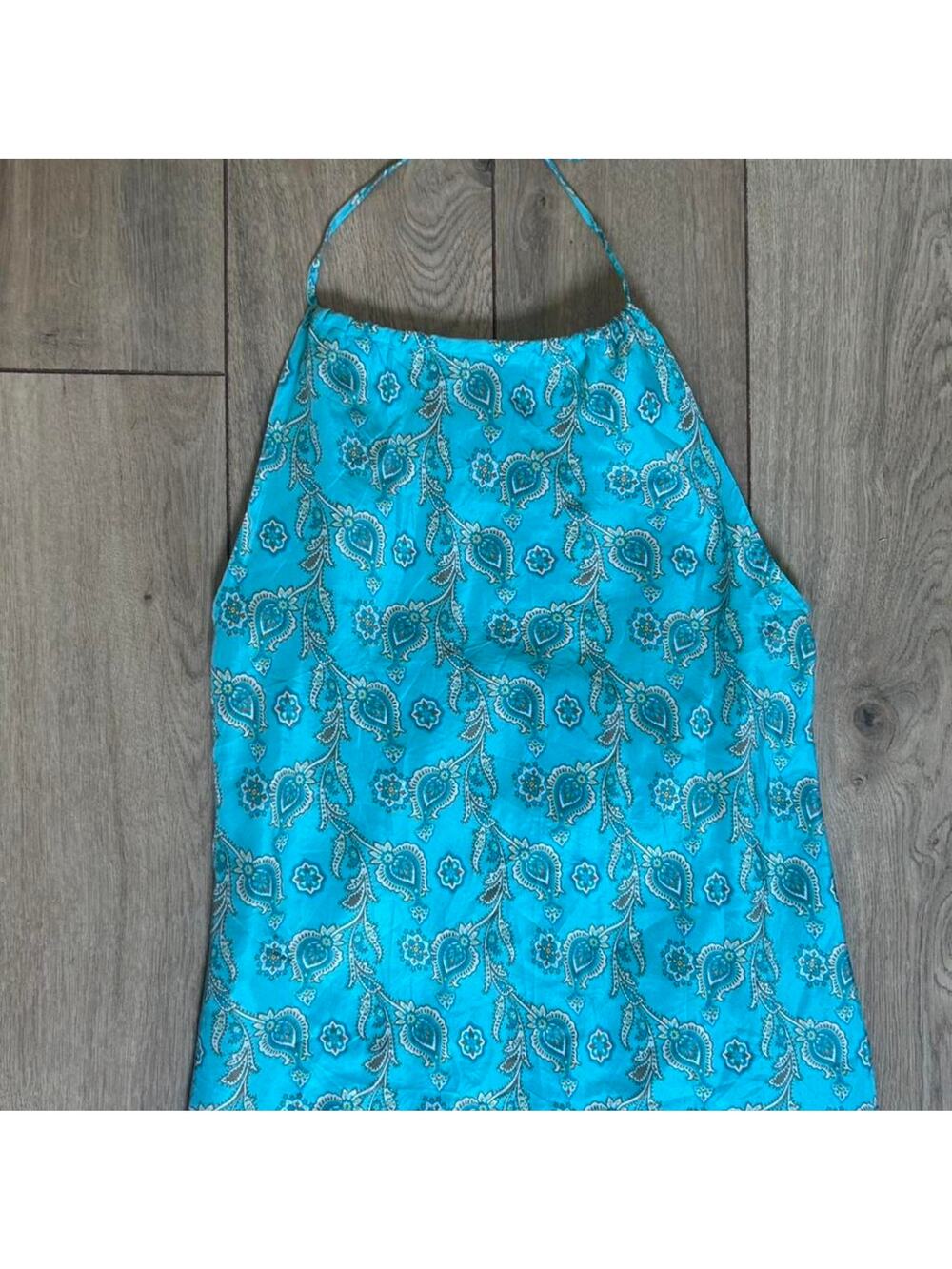 Vintage y2k bright blue halter
